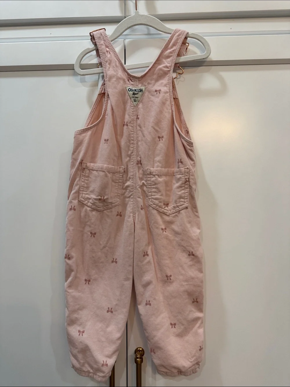 OshKosh B'gosh Light Pink Bow Print Overalls